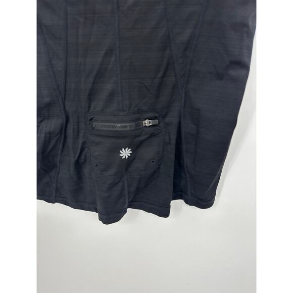 Athleta Black Pacifica UPF Tee 2 Women M Short Sleeve Zip Front Stretch Outdoor - Picture 9 of 9